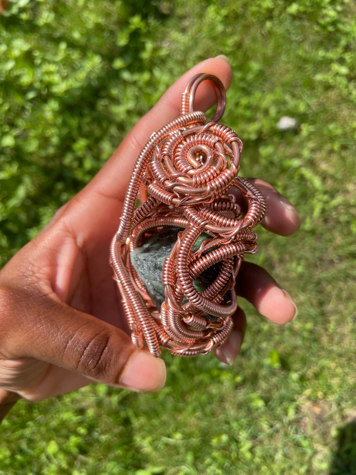 Green Ruby Zoisite Pendant