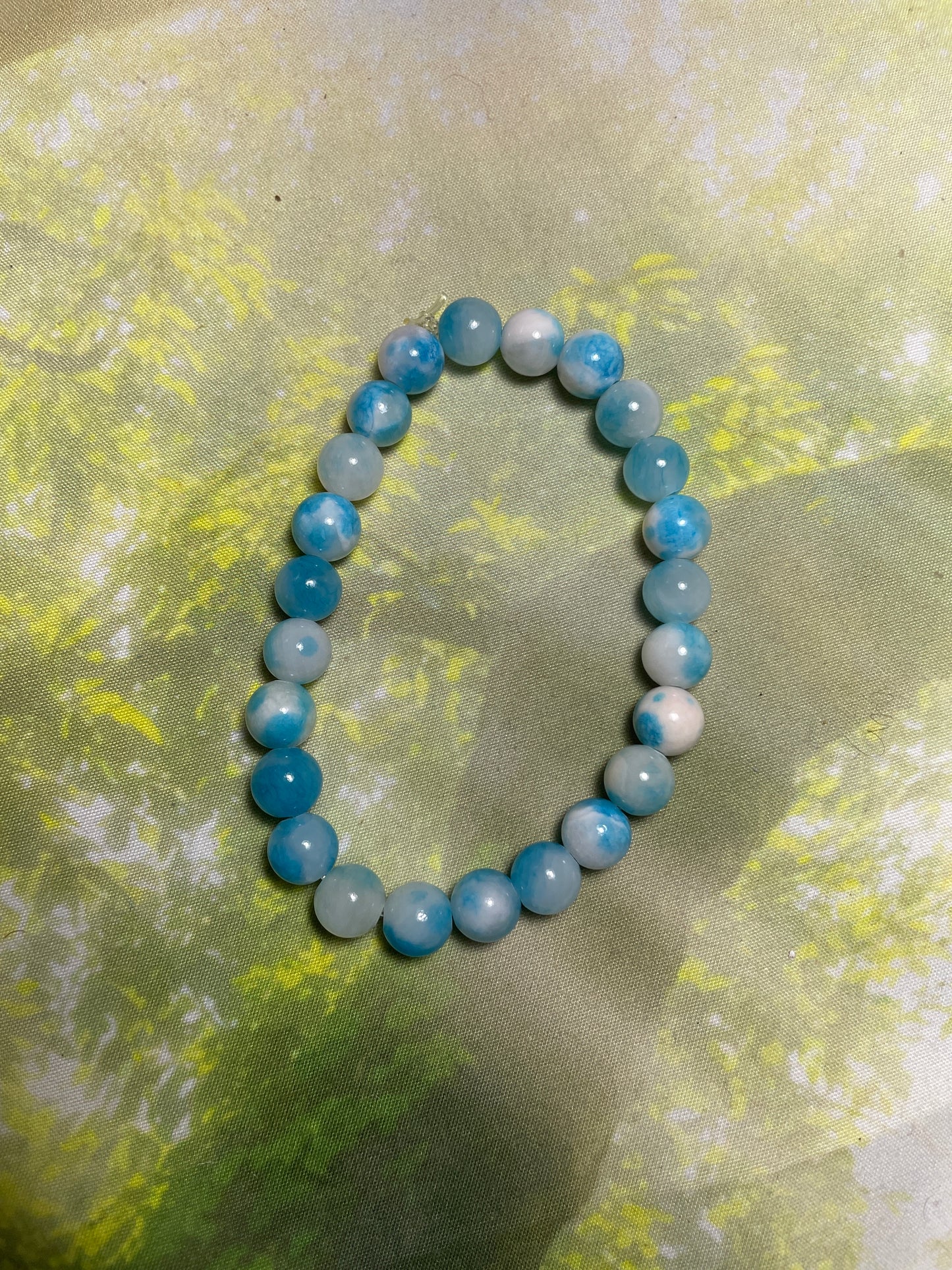 Blue-White Jade 8mm Bracelet