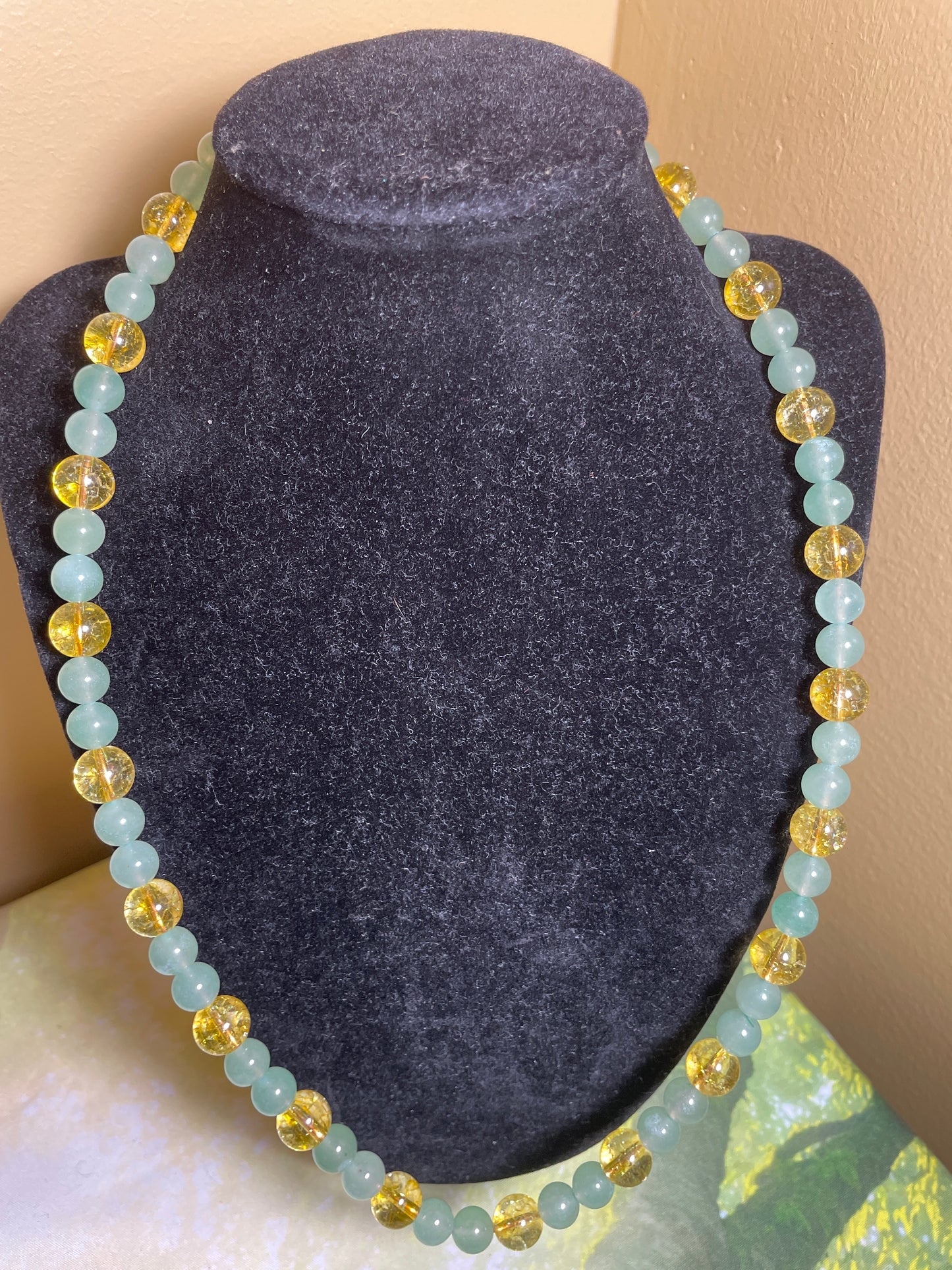 Citrine10mm Green Aventurine8mm Necklace