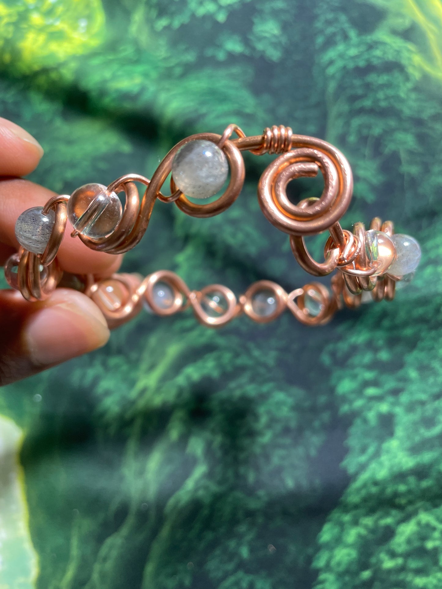 Labradorite/Quartz Bead Bracelet