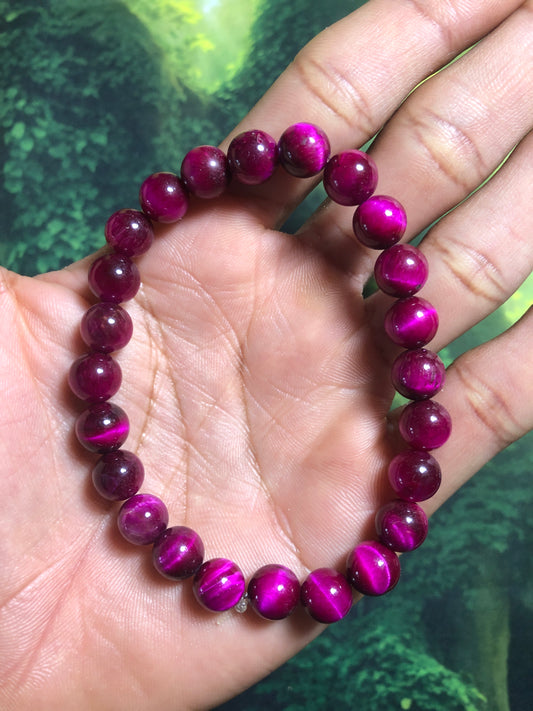 Magenta Tiger Eye 8mm Bracelet