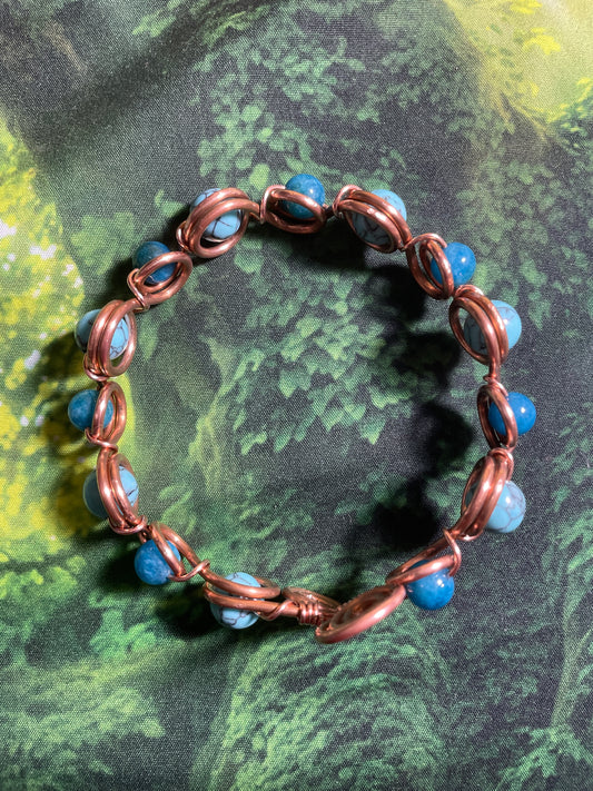 Turquoise/Blue Apatite Bead Bracelet