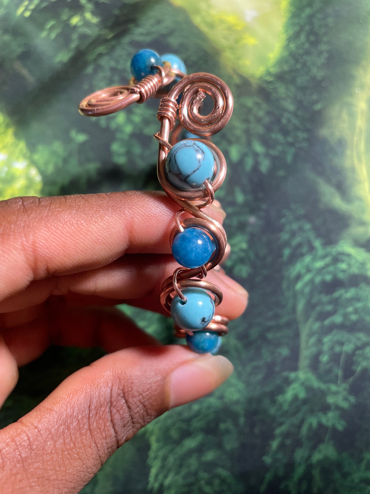 Turquoise/Blue Apatite Bead Bracelet
