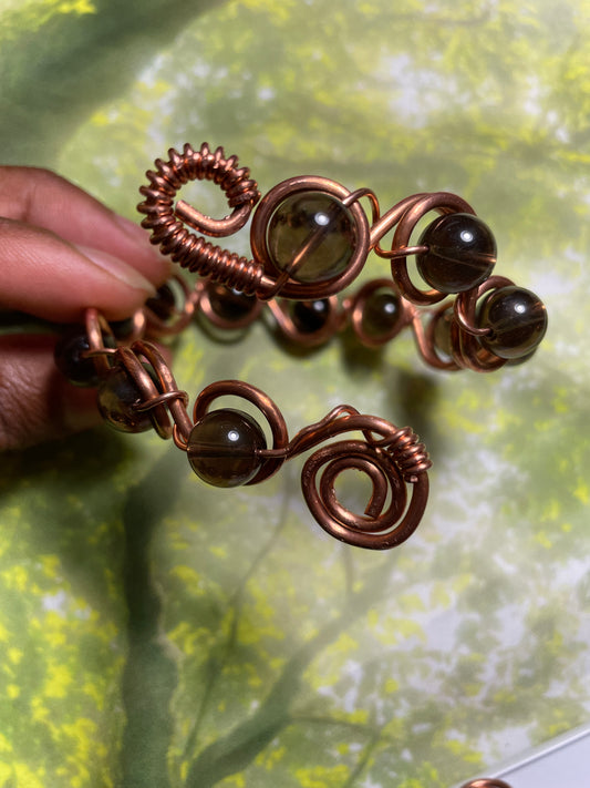 Smoky Quartz Bead Bracelet