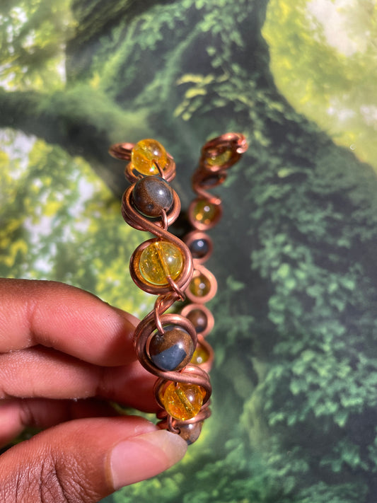 Citrine/African Turquoise Bead Bracelet