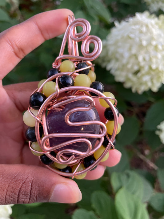 Amytheyst Bumble Bee Pendant