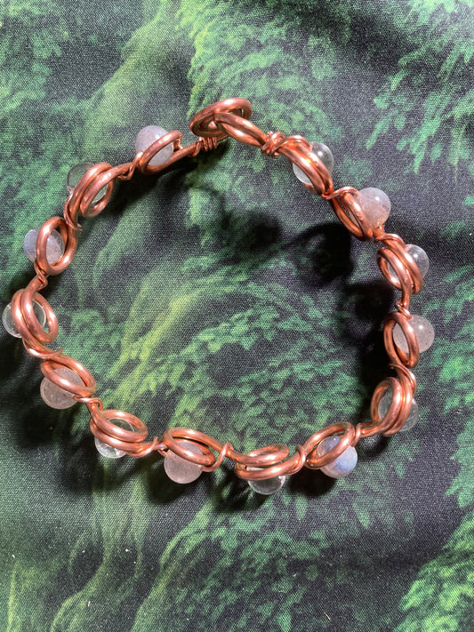 Labradorite/Quartz Bead Bracelet
