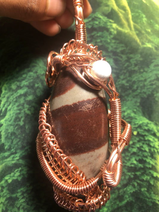 Shiva Lingam/Howlite Eye Pendant